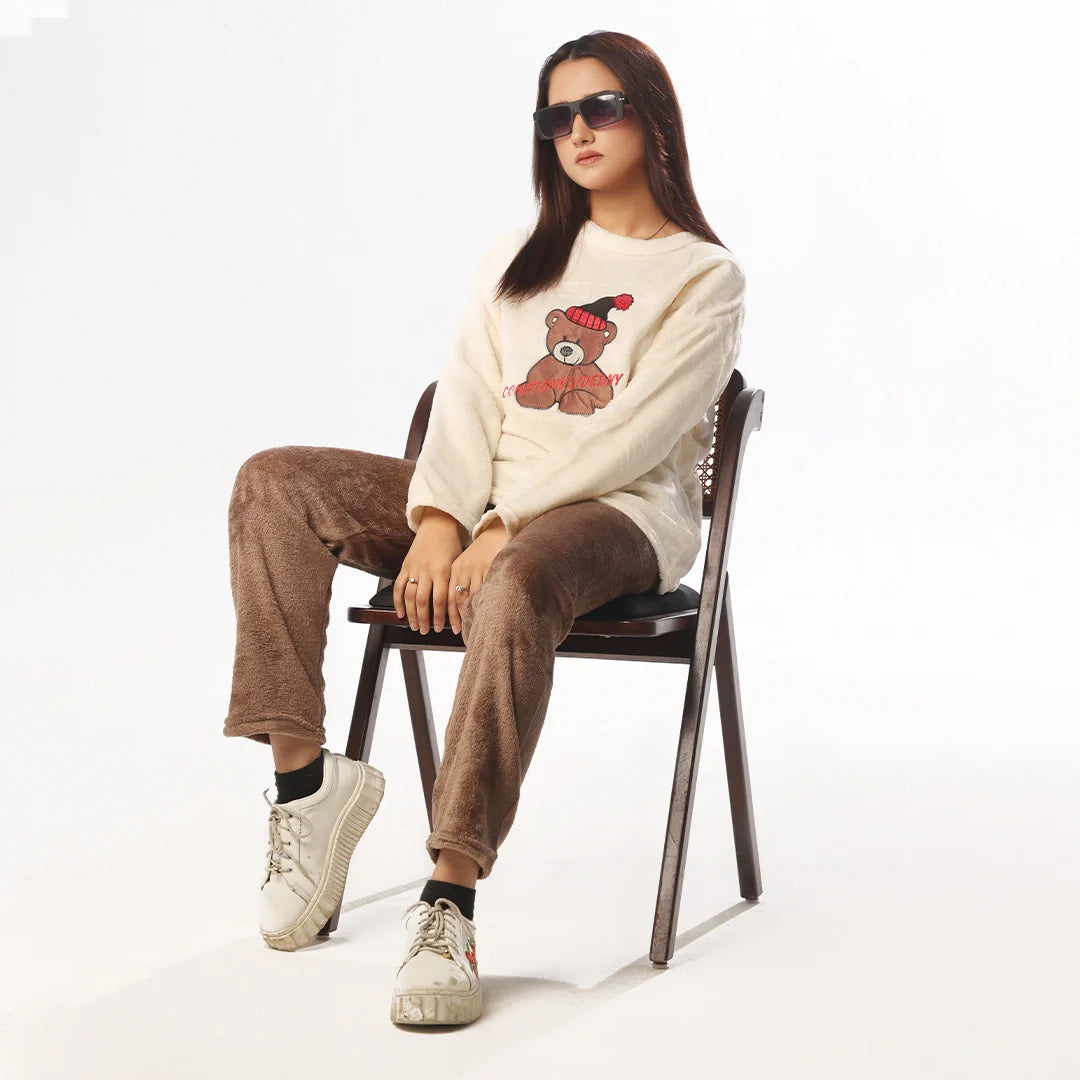 Fleece Long Sleeve Pajama Suit Snow Teddy