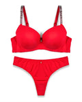 Padded Bra Set - Perfect Curve - Red
