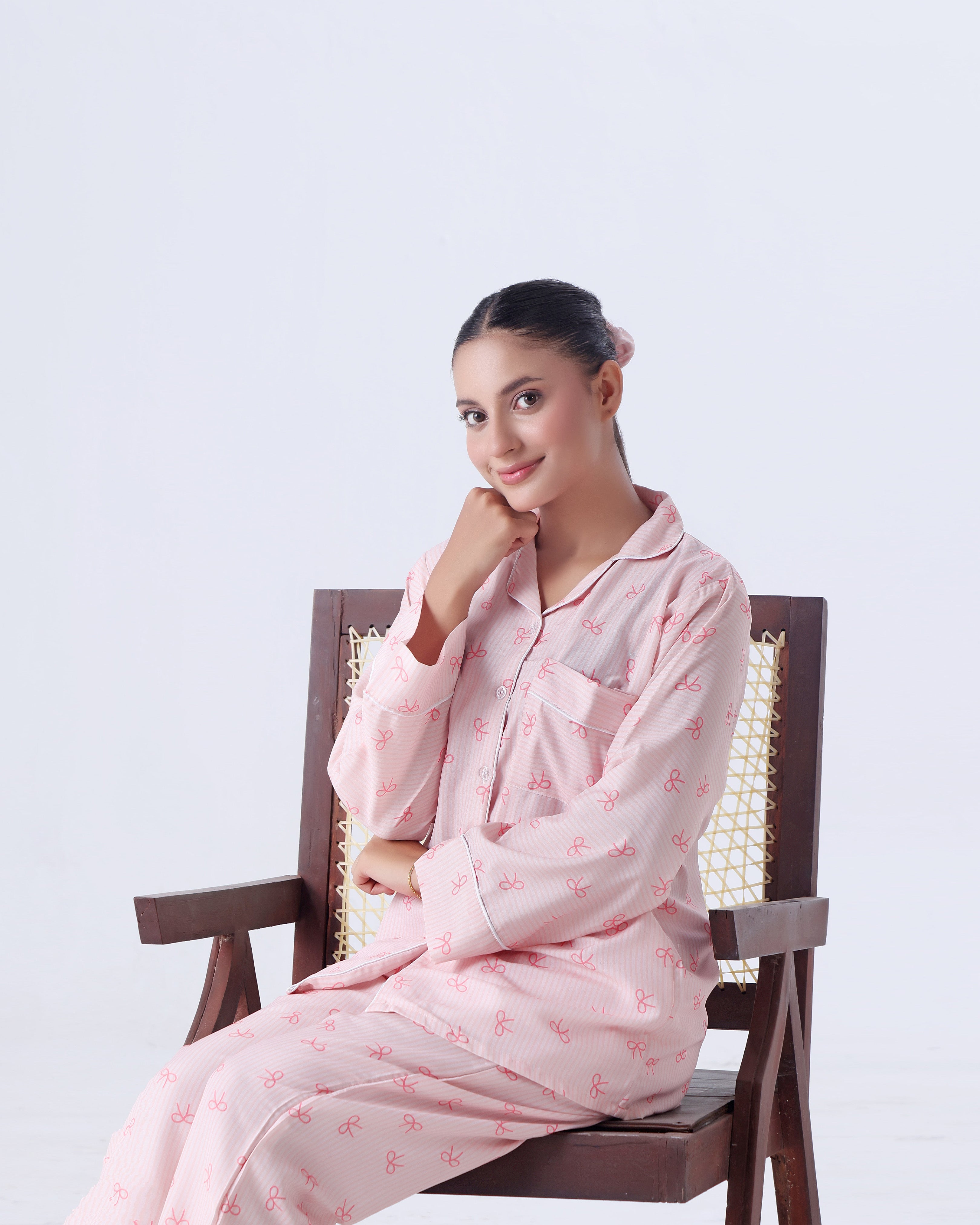 Summer Pajama Suit - Pink Bow