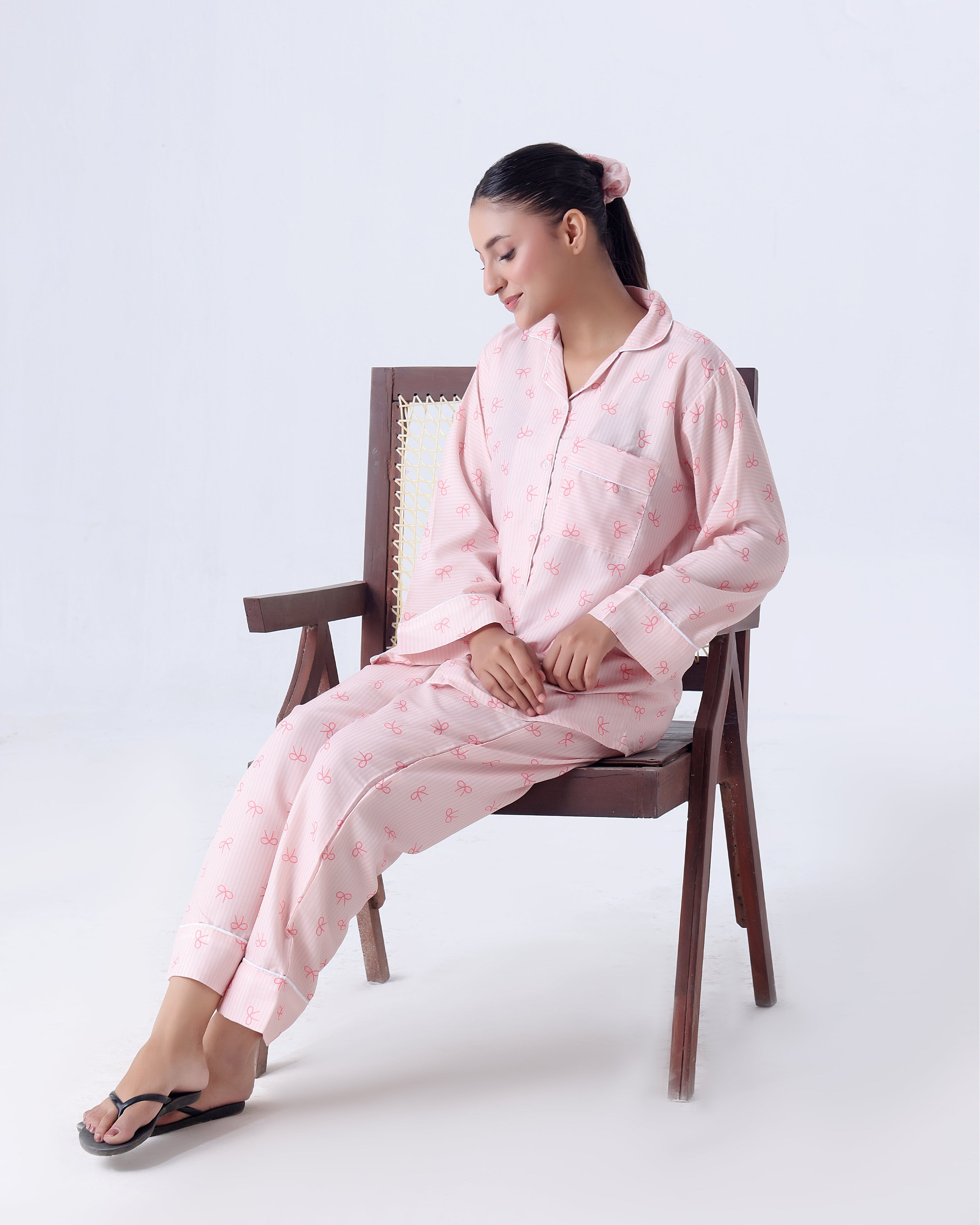 Summer Pajama Suit - Pink Bow