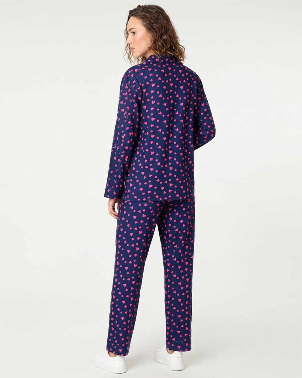 Linen Pajama Suit - Heart Wave