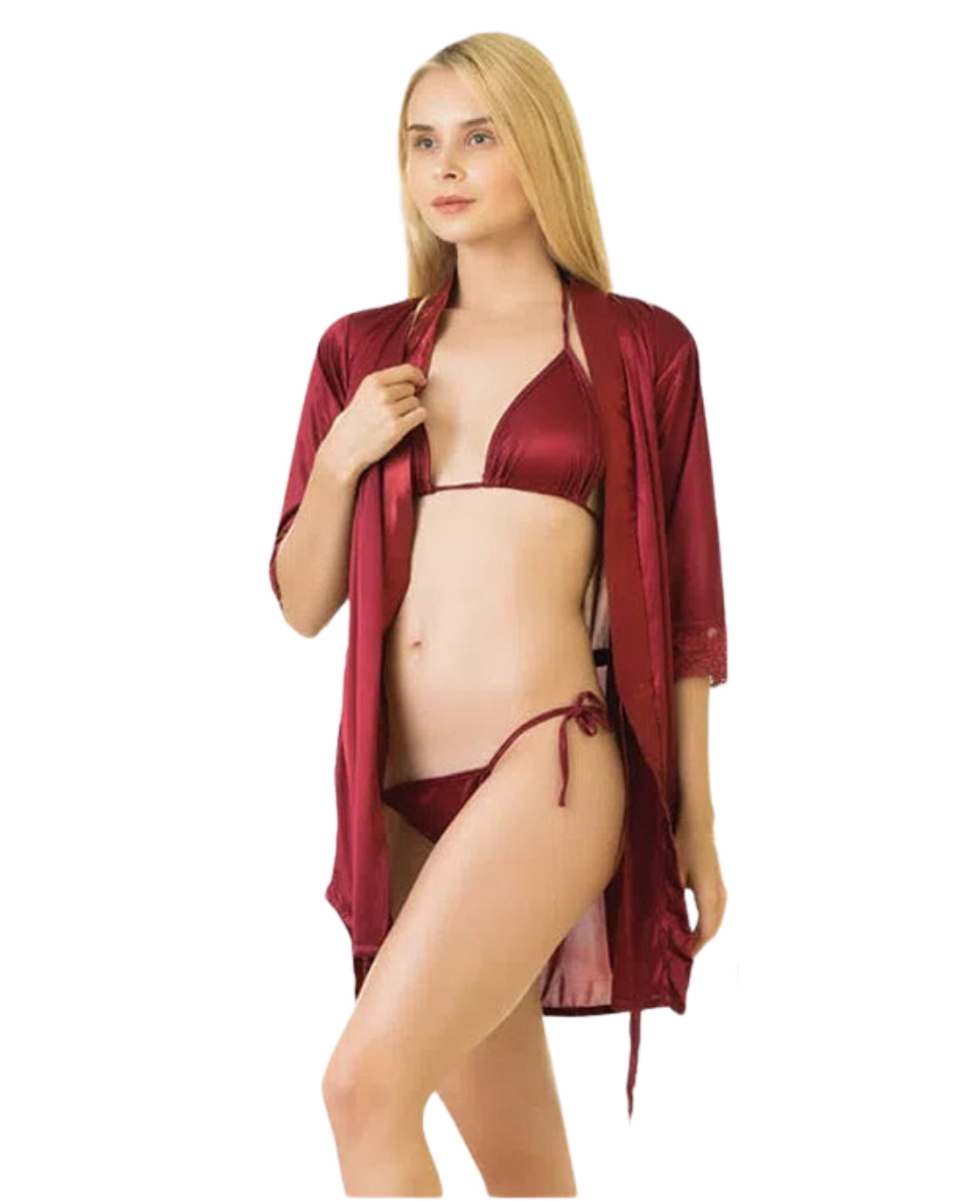 Allure - Silk Robe with Bra and Panty