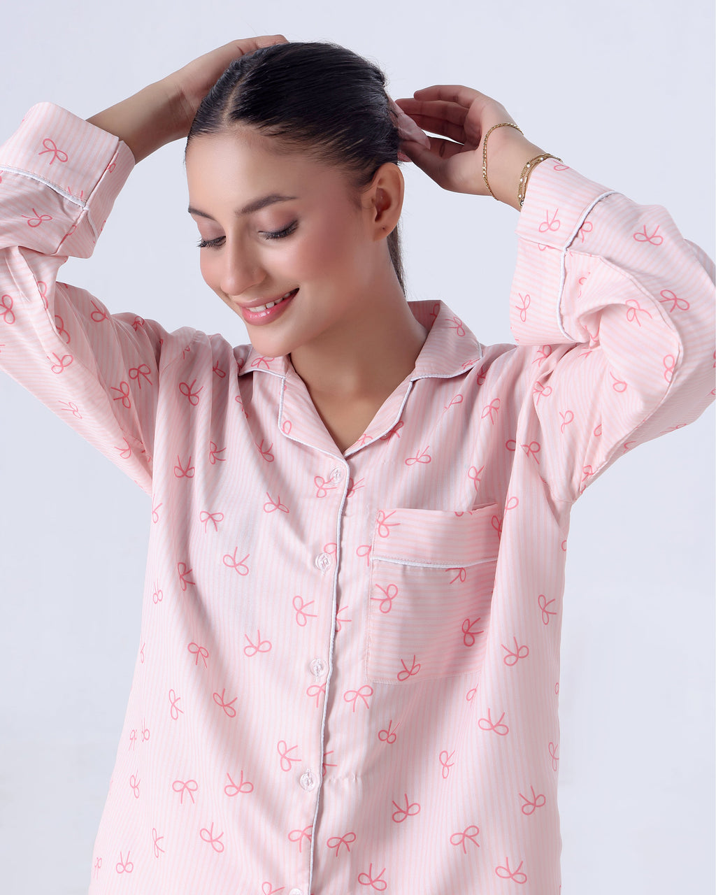 Summer Pajama Suit - Pink Bow