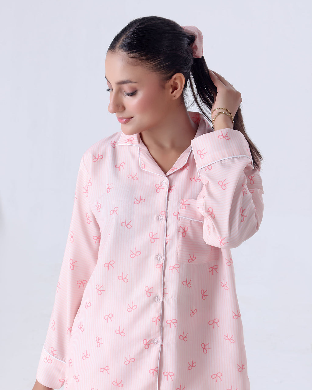 Summer Pajama Suit - Pink Bow