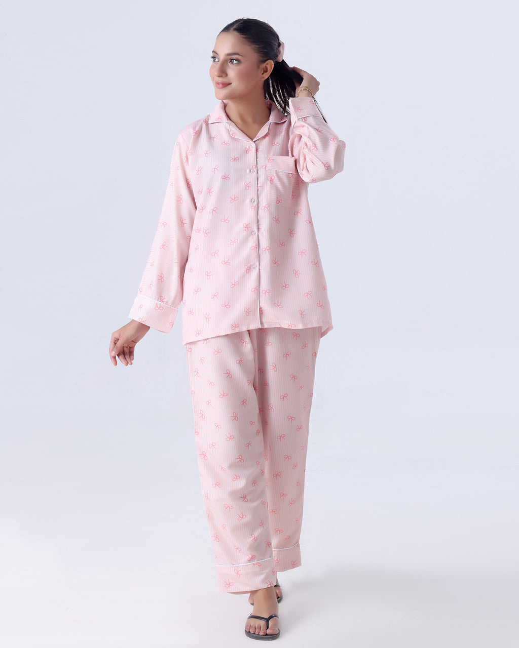 Summer Pajama Suit - Pink Bow