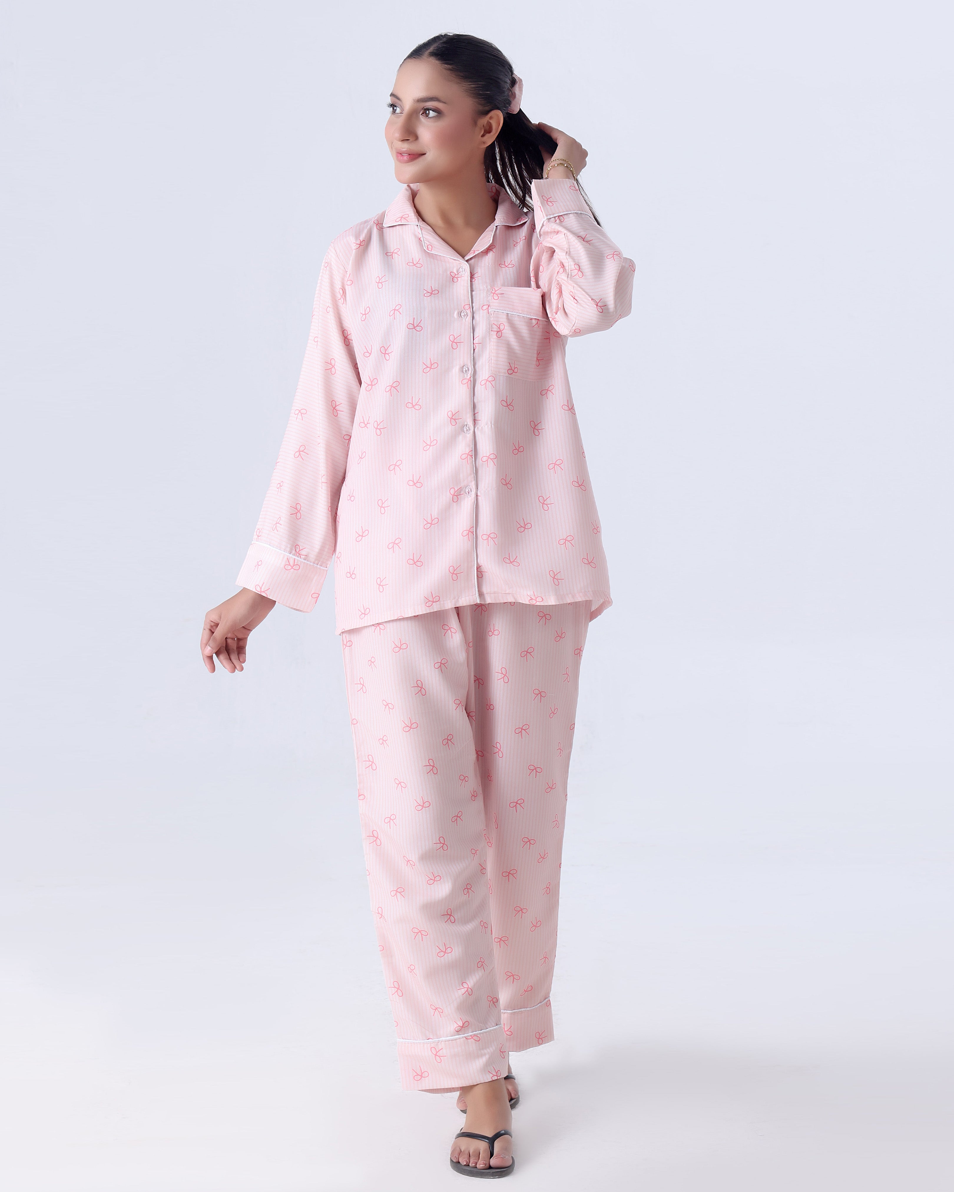 Summer Pajama Suit - Pink Bow