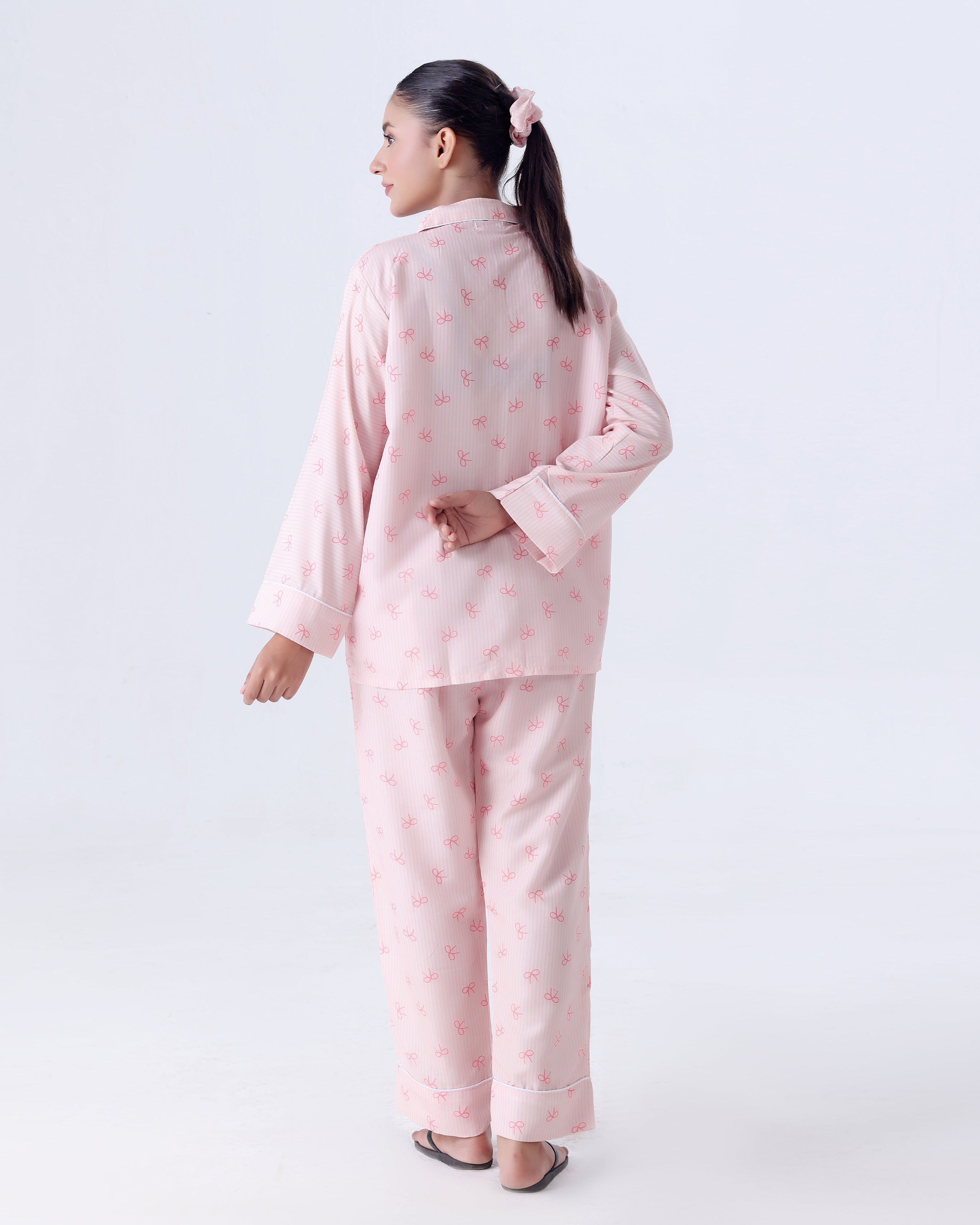 Summer Pajama Suit - Pink Bow