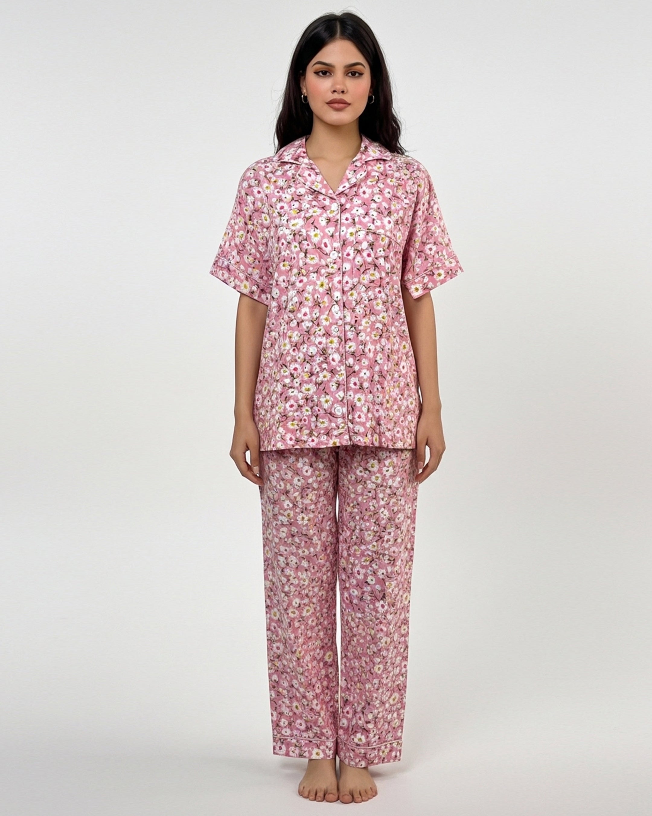 Linen Pajama Suit - Blossom Dream
