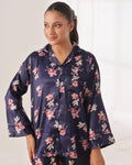 Silk Pajama Suit with Scrunchie - Blue Blush