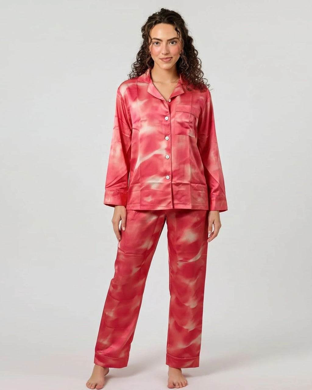 Linen Pajama Suit - Rose Dusk