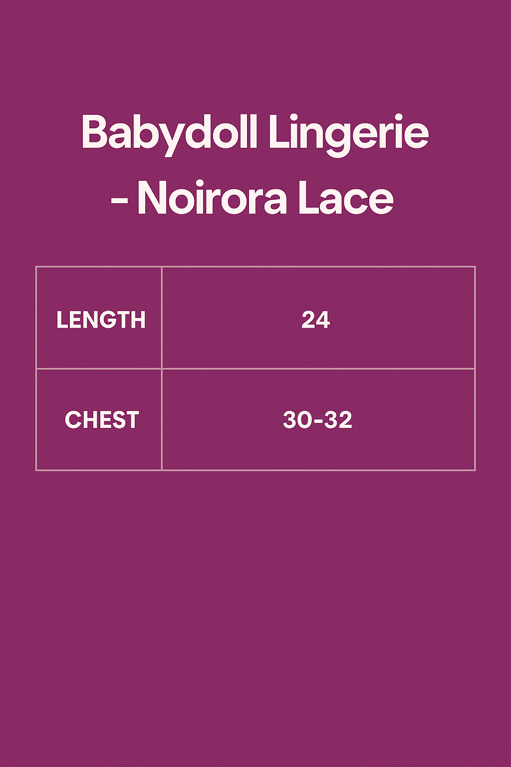 Babydoll Lingerie  - Noirora Lace