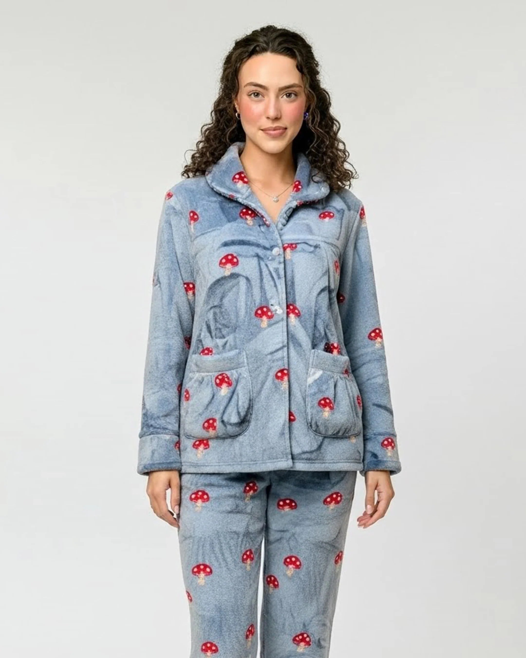 Fleece Pajama Suit - Misty Dot