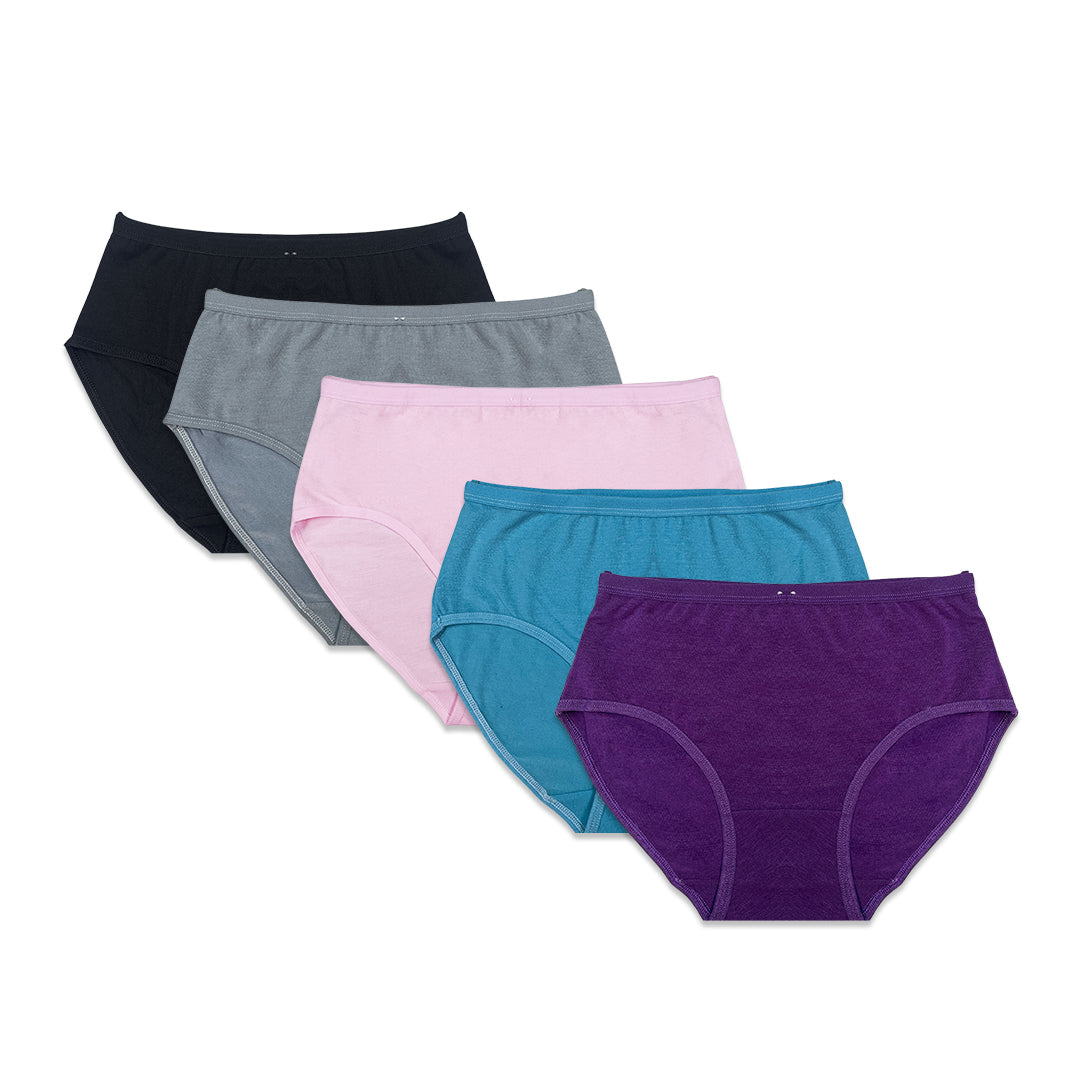 Pack of 5 Briefs Panties - Cotton Vibe