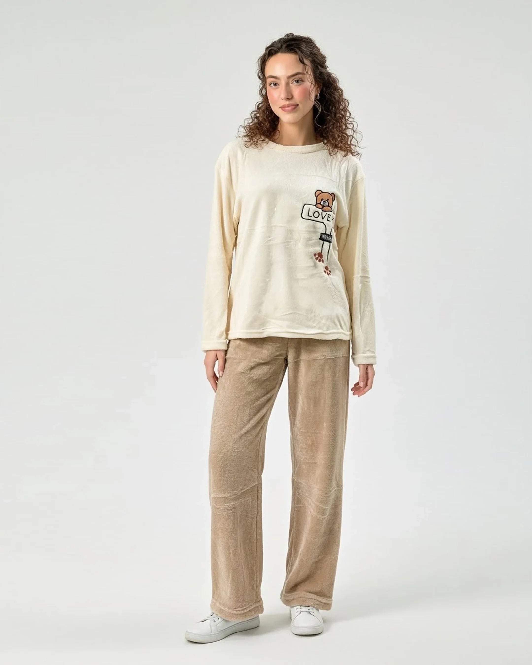 Love Teddy Fleece Pajama Suit