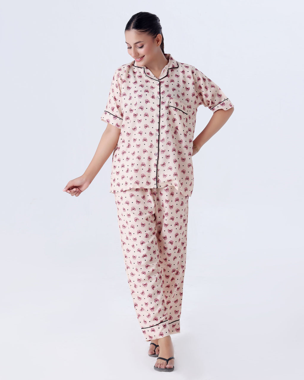 Summer Pajama Suit - Ribbon And hearts