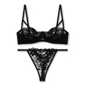 Bra Set -  Black Lace Net