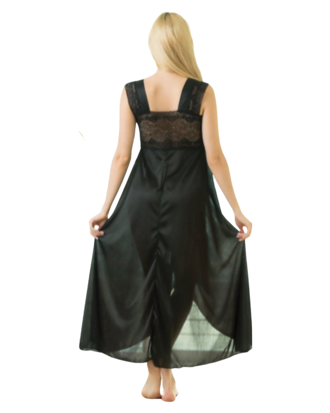 Elegant 1 Piece Cross Cut Long Nightie (011)