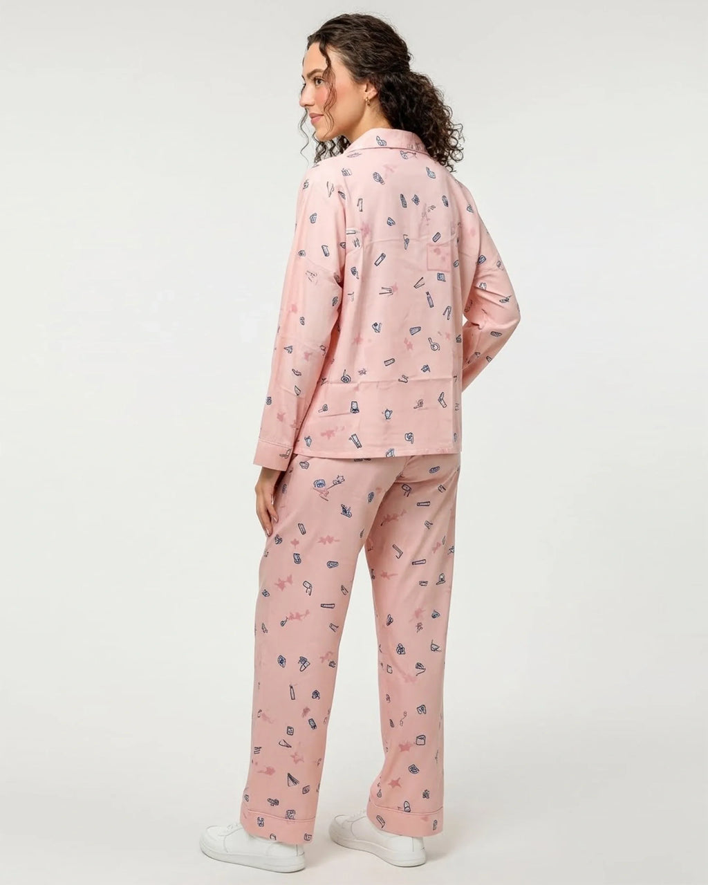 Linen Pajama Suit - Blush Charm