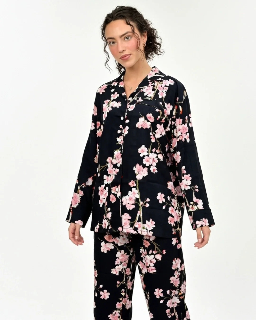 Linen Pajama Suit - Petal Print
