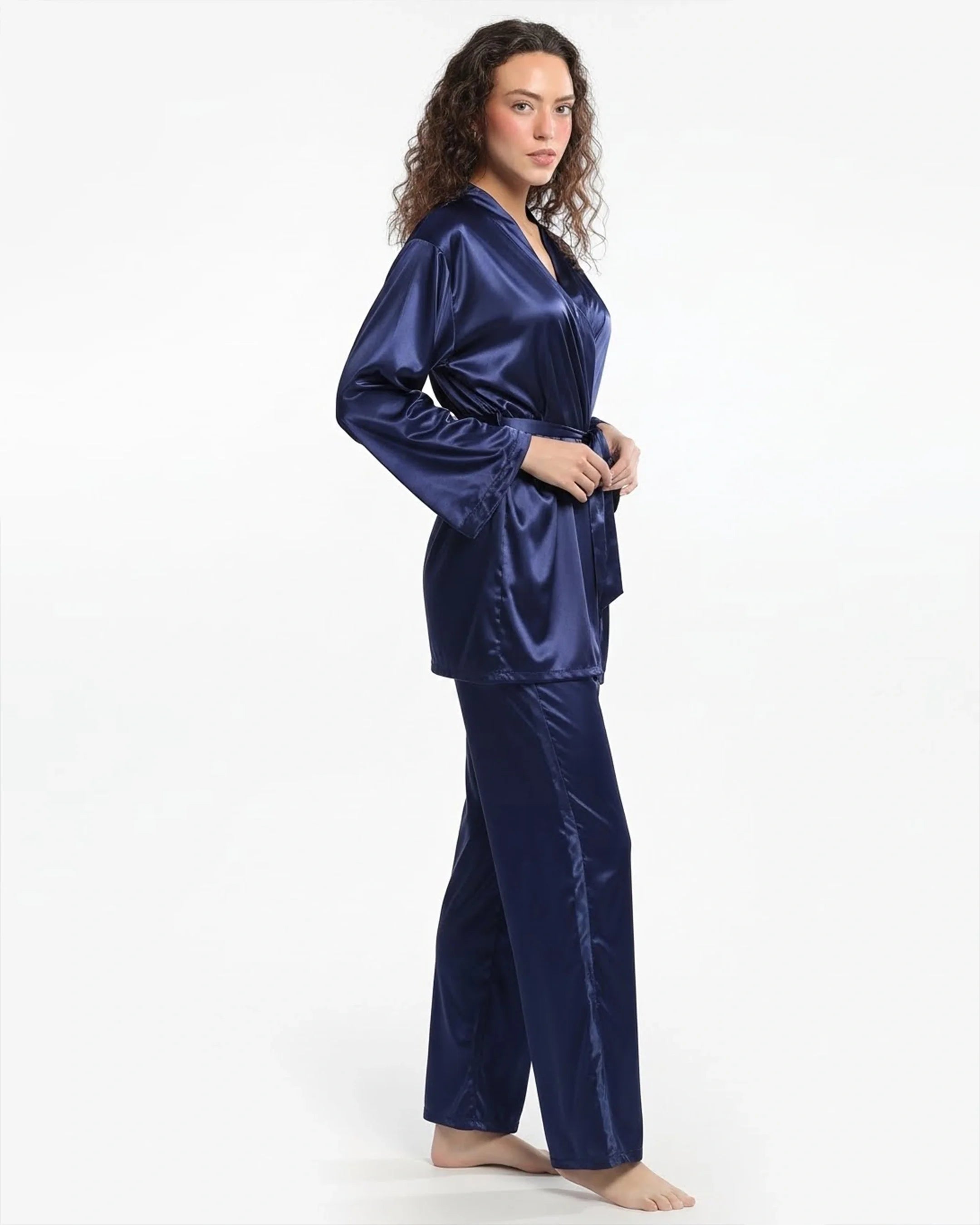 Silk PJ Set - Silk Lounge - Blue
