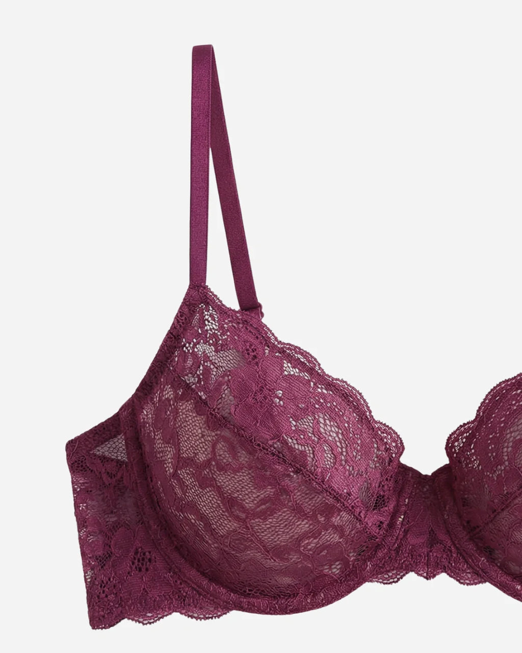 Non-Padded Lace Bra - Liorah - Maroon