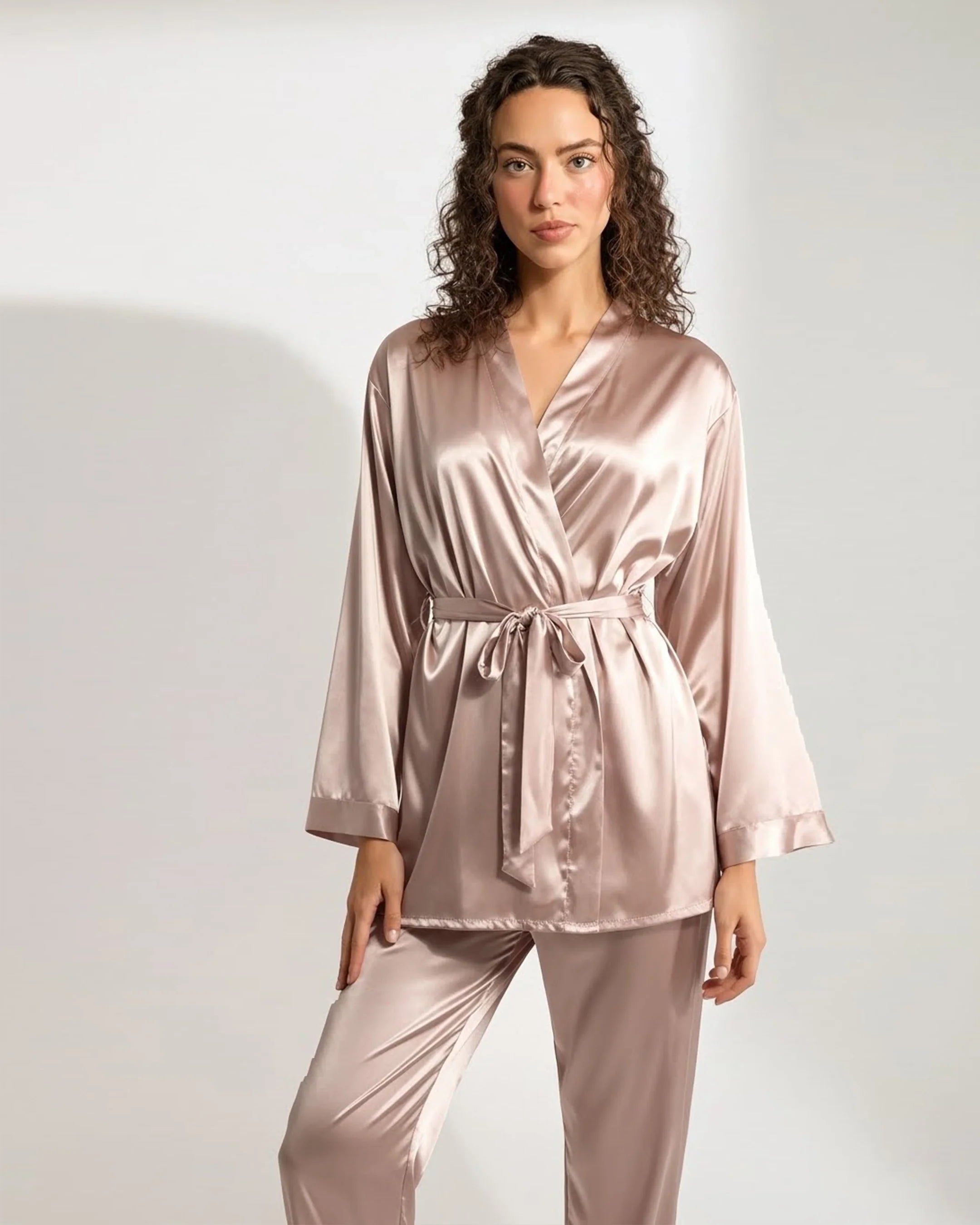Silk PJ Set - Silk Lounge - Champagne