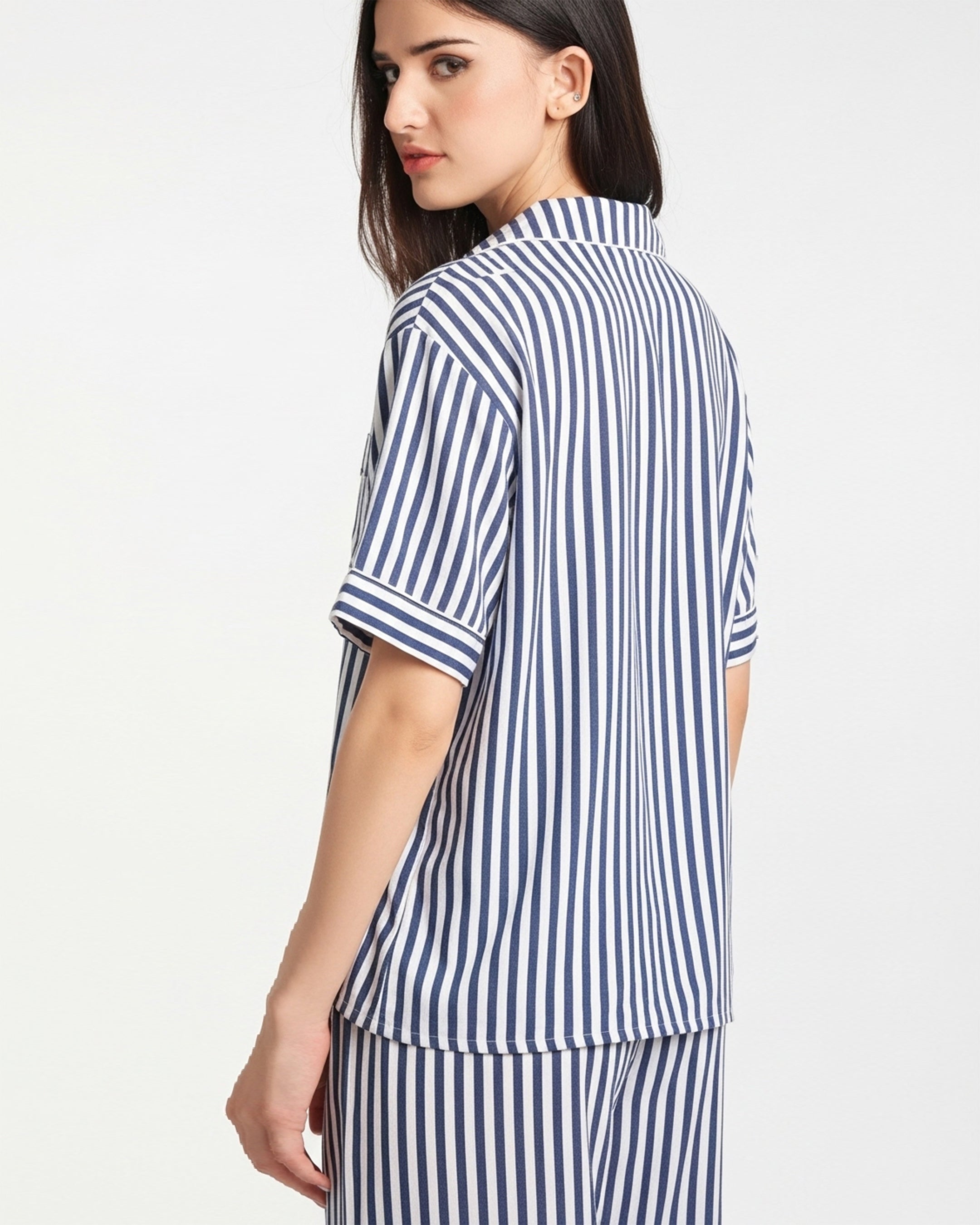 Linen Pajama Suit - Urban Stripes