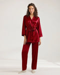 Silk PJ Set - Silk Lounge - Maroon