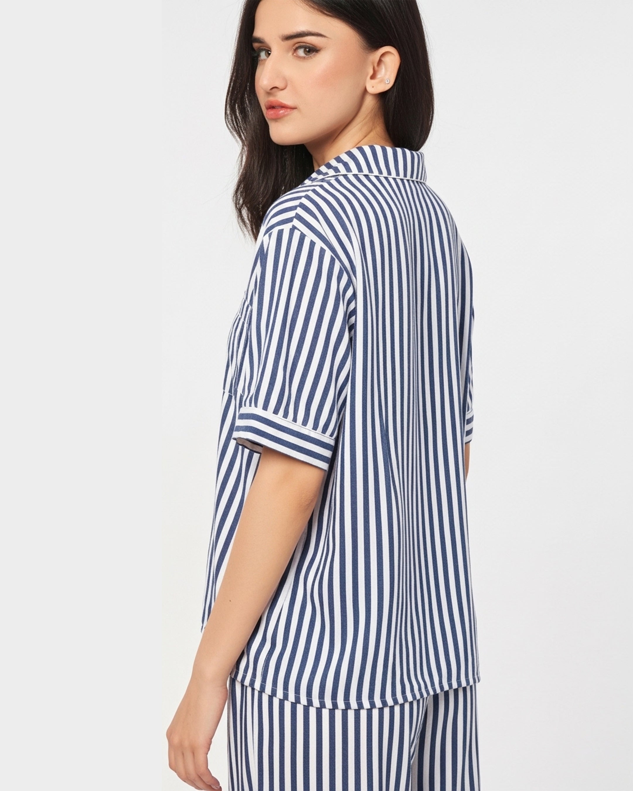 Linen Pajama Suit - Urban Stripes