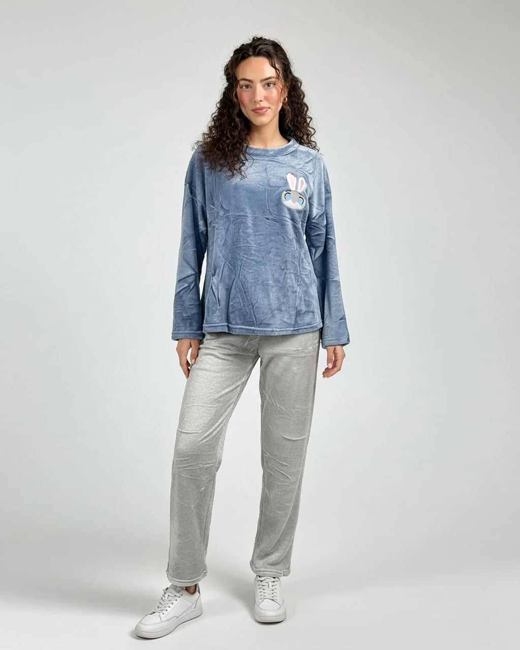 Fleece Pajama Suit - Bunny Blue