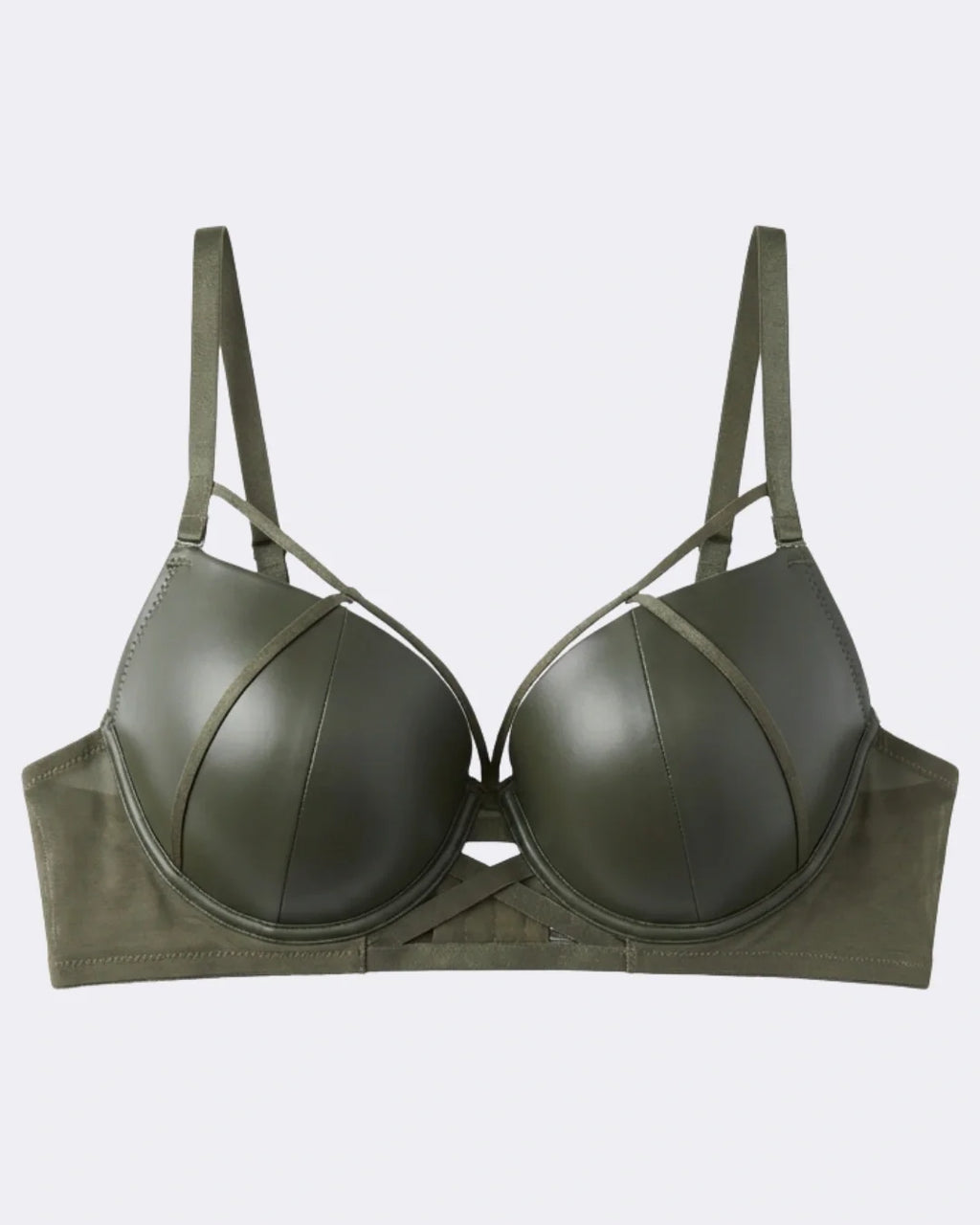 Padded Bra Set - Leather Fit - Green
