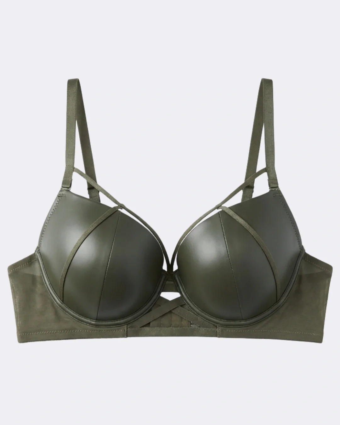 Padded Bra Set - Leather Fit - Green