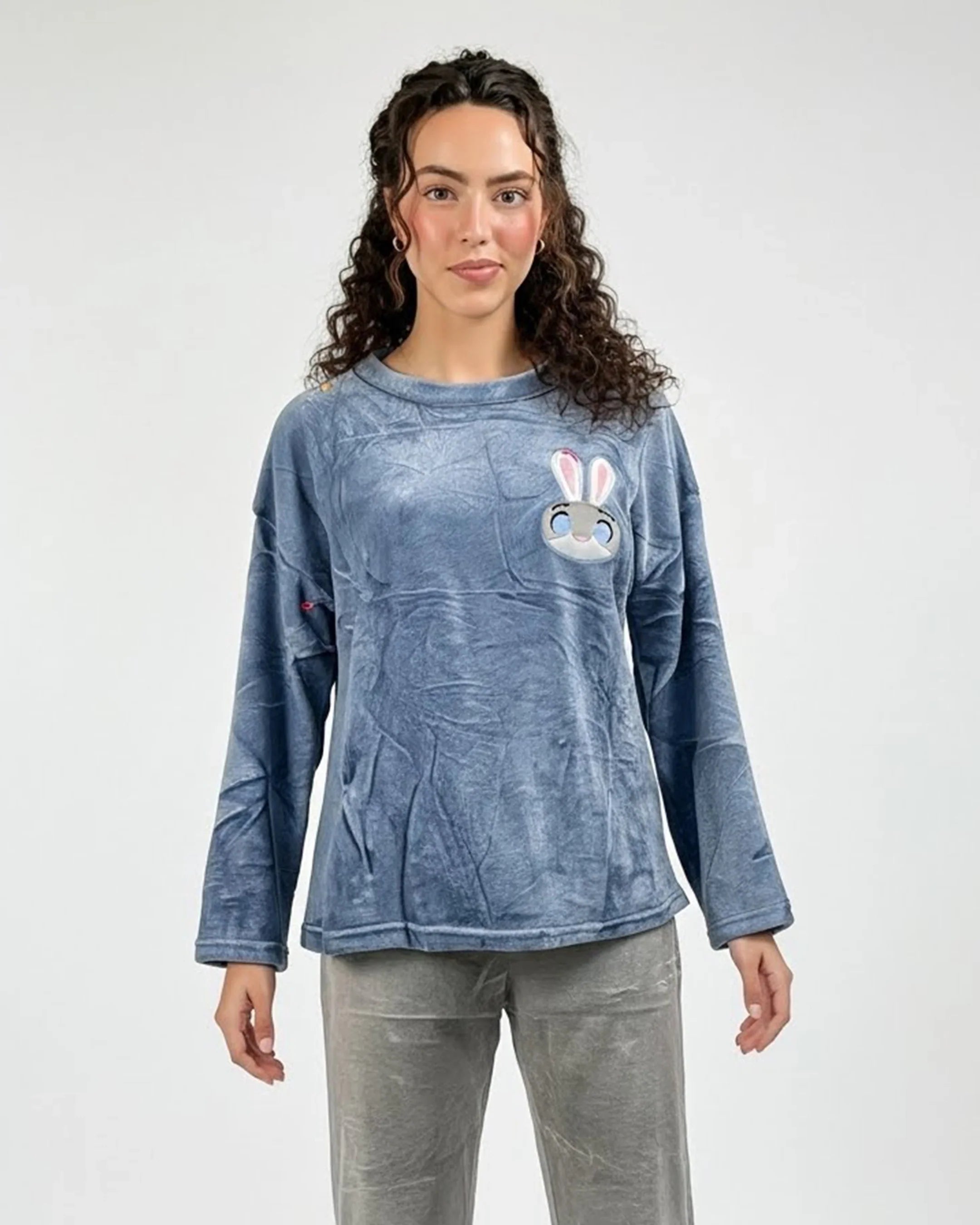 Fleece Pajama Suit - Bunny Blue