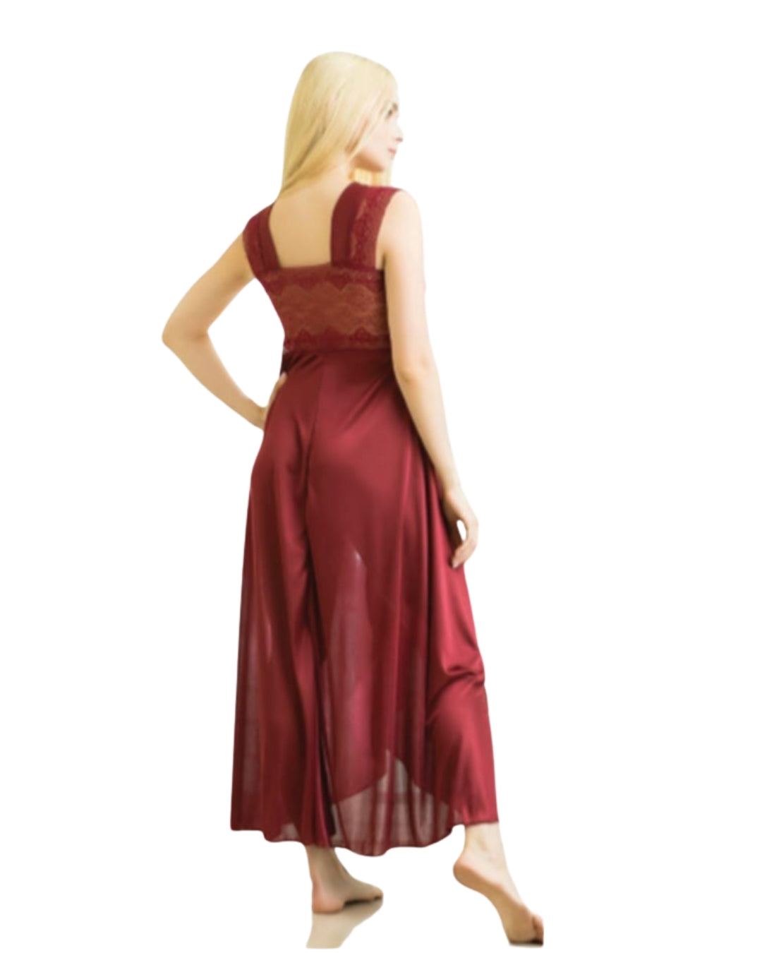 Elegant 1 Piece Cross Cut Long Nightie (011)