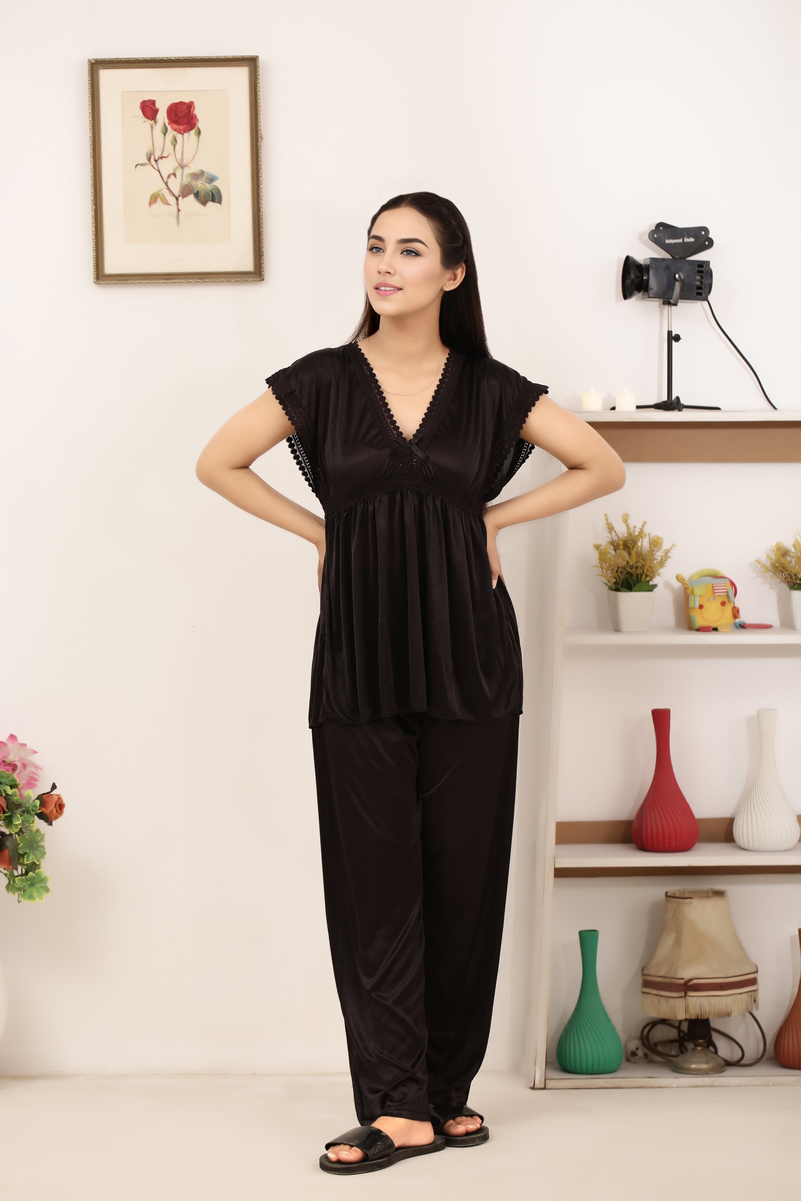 Silk PJ Set - Avena - Dark Grey