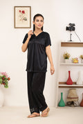 Silk PJ Set - Miren - Black