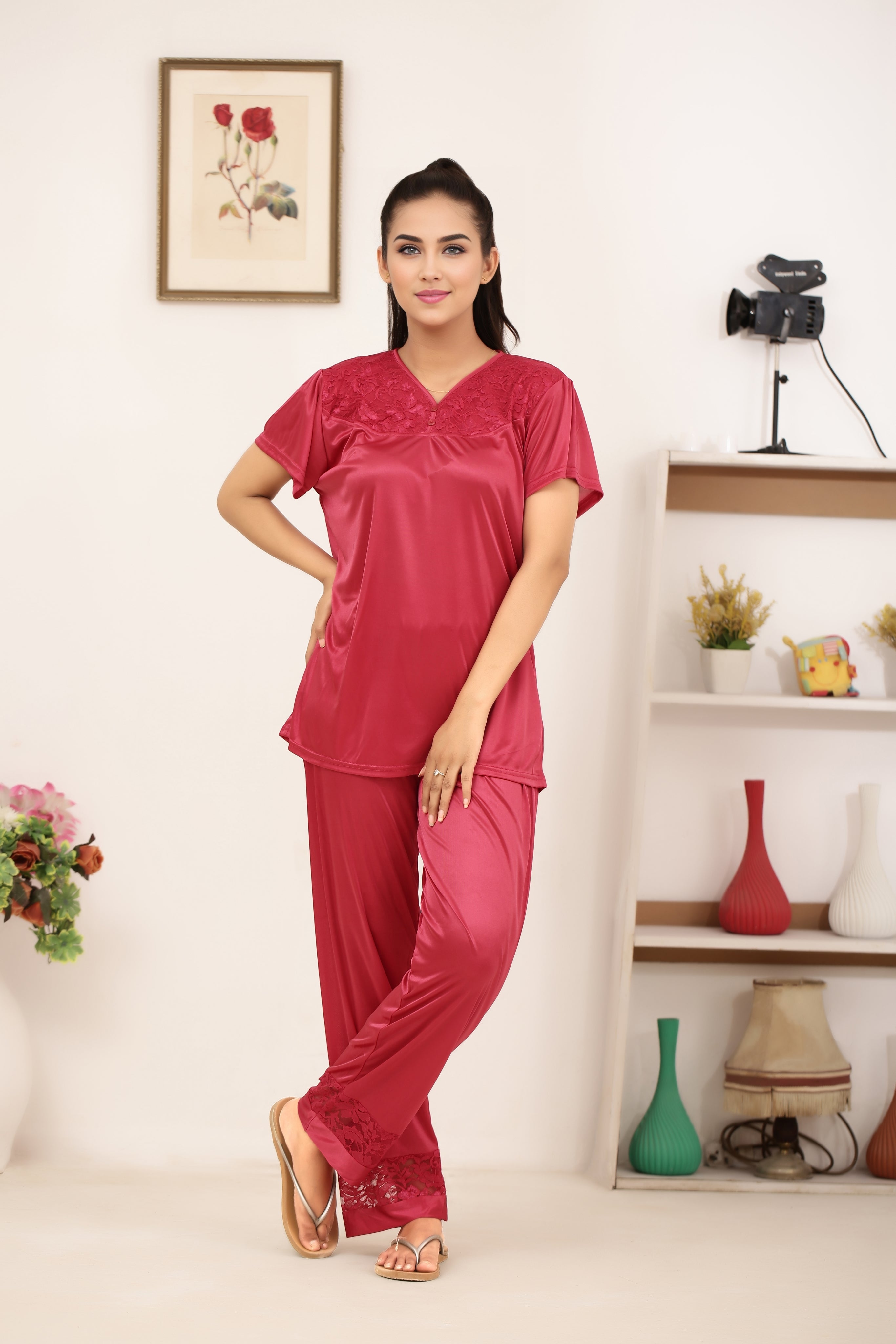 Silk PJ Set - Miren - Pink