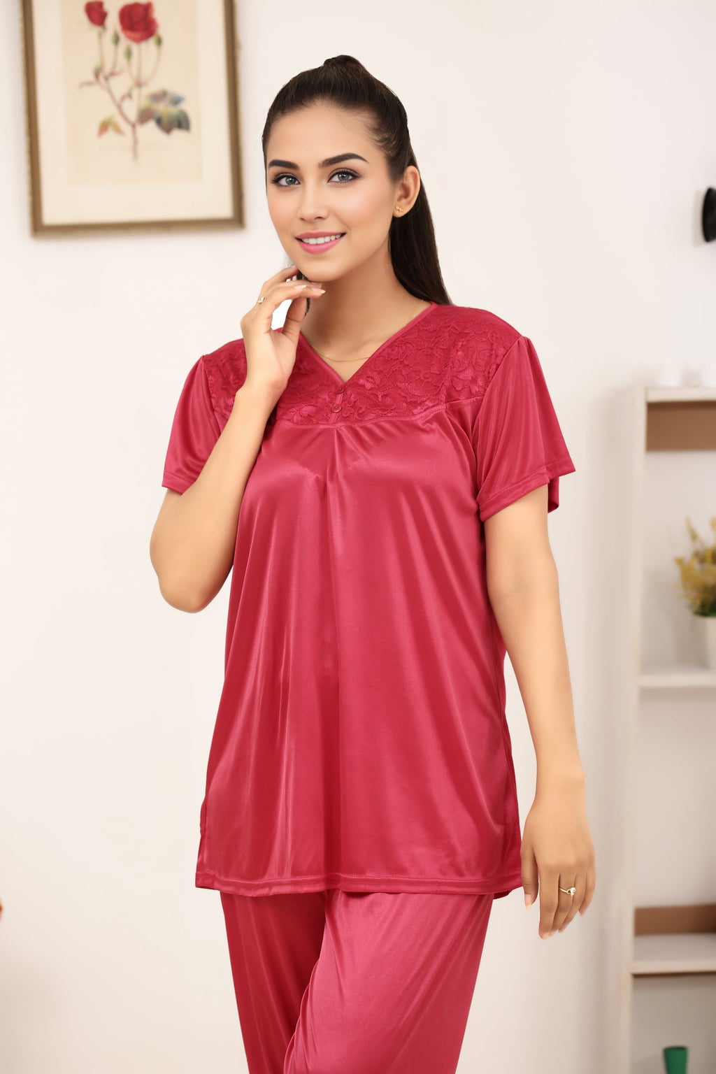 Silk PJ Set - Miren - Pink