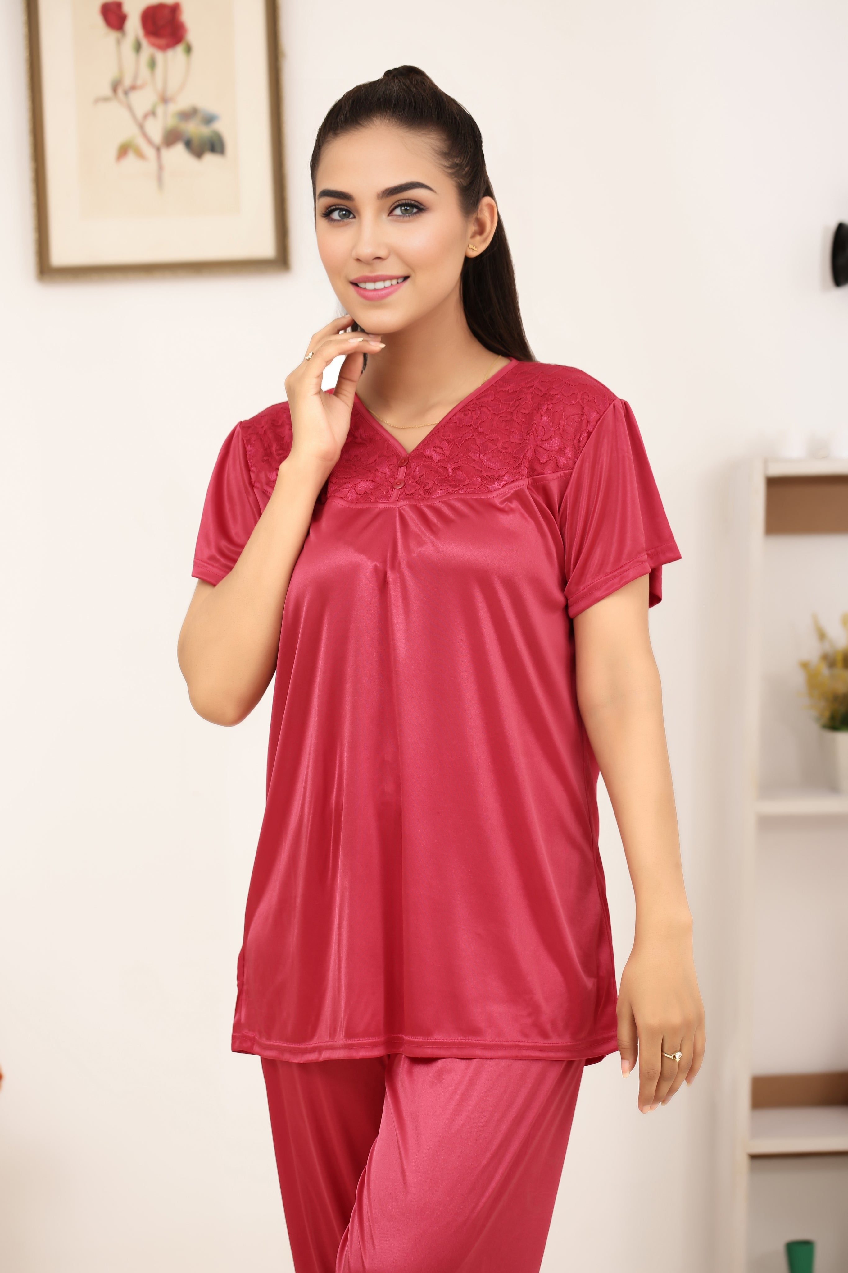 Silk PJ Set - Miren - Pink