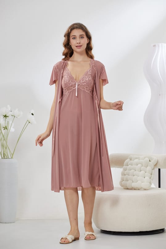 6-Piece Pure Silk Nightwear Set - Marvella Pink