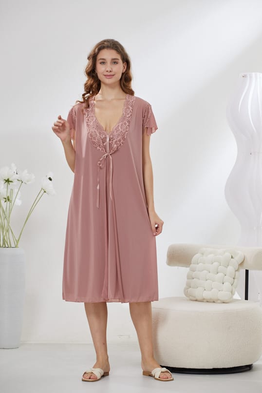 6-Piece Pure Silk Nightwear Set - Marvella Pink