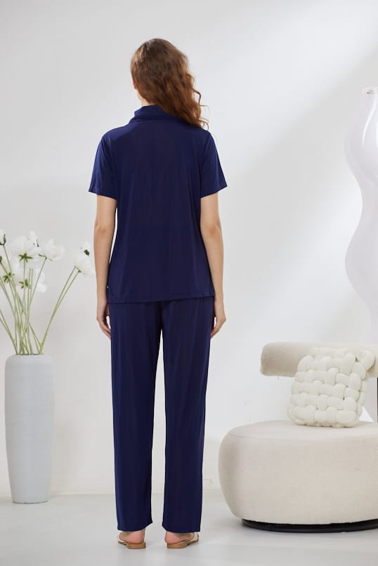 4-Piece Pure Silk Nightwear Set - Rosvian Blue