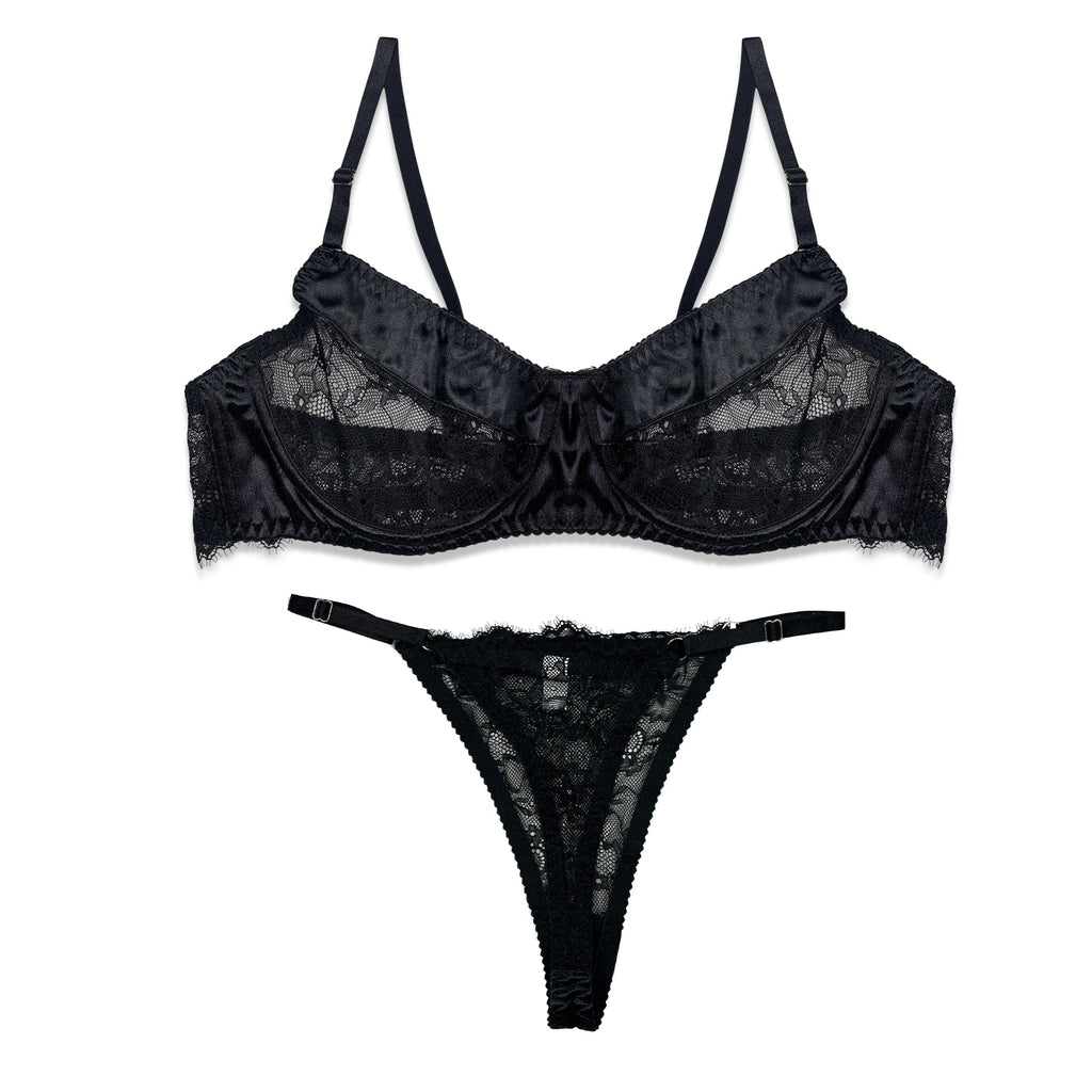 Bra Set - Noir Fleur