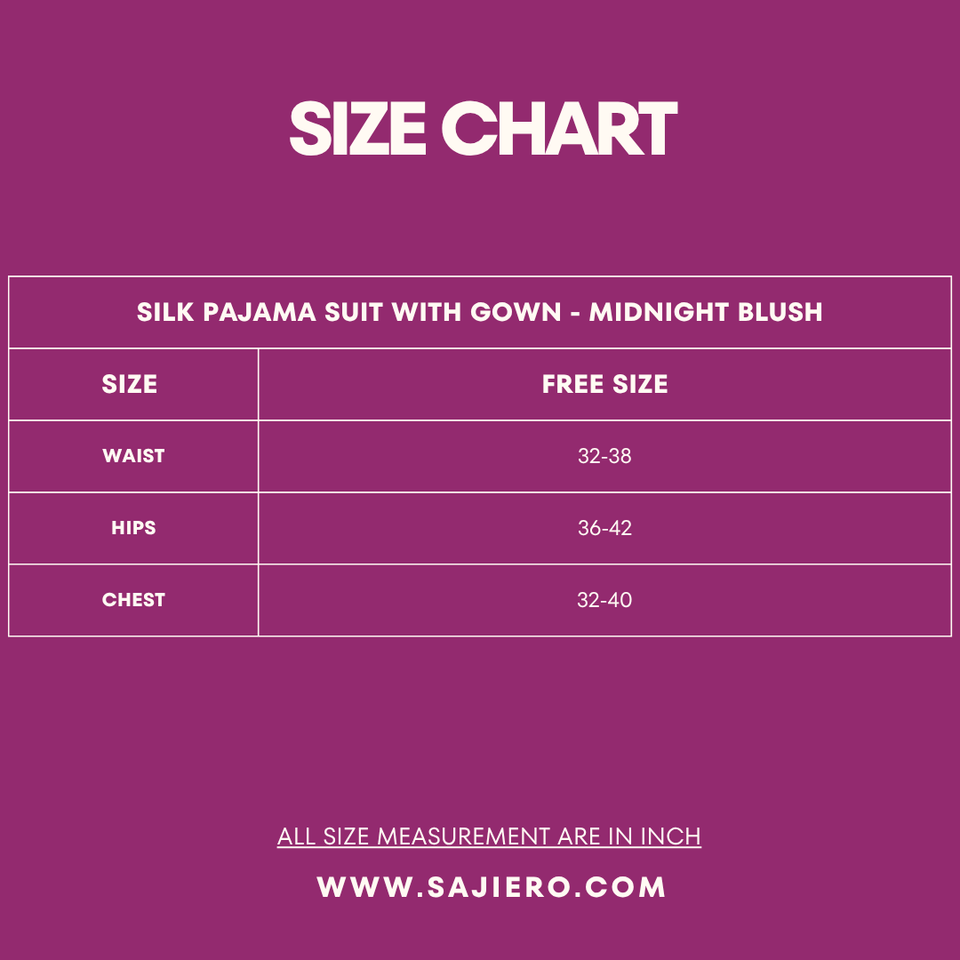 Silk Pajama Suit with Gown - Midnight Blush